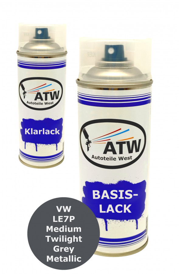 Autolack für VW LE7P Medium Twilight Grey Metallic+400ml Klarlack Set